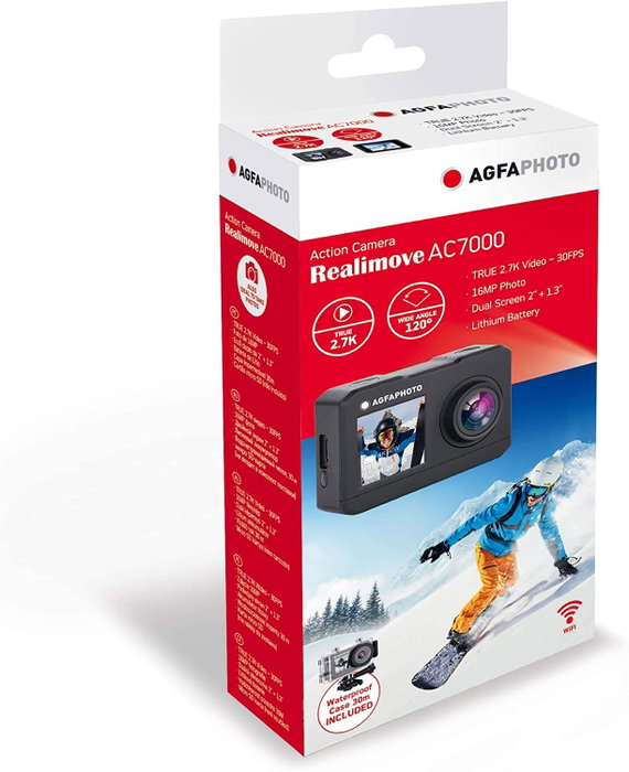 Agfaphoto AC7000 Cámara Digital Deportiva 2.7K/ 16MP/ Gris